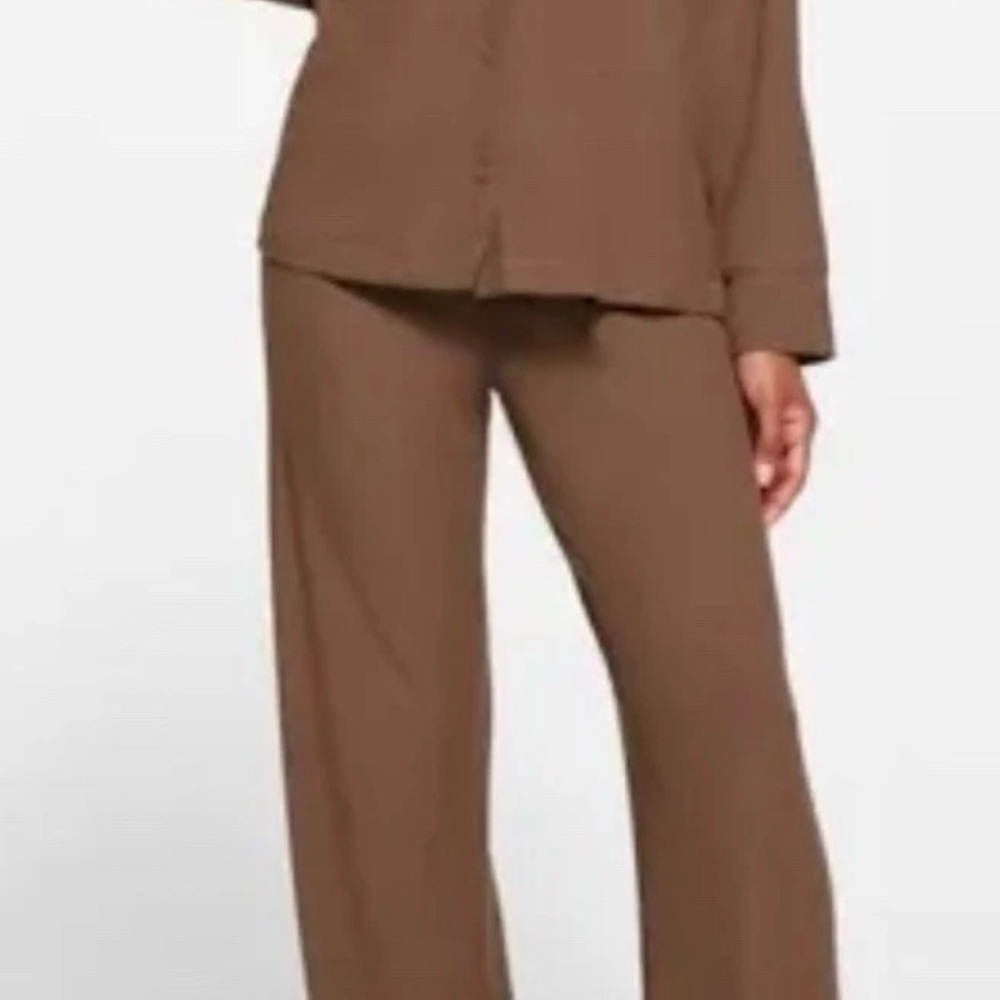 Skims Women’s 2X Pajama Button-Up Top Ribbed Long Sleeve Sleepwear * TOP ONLY*